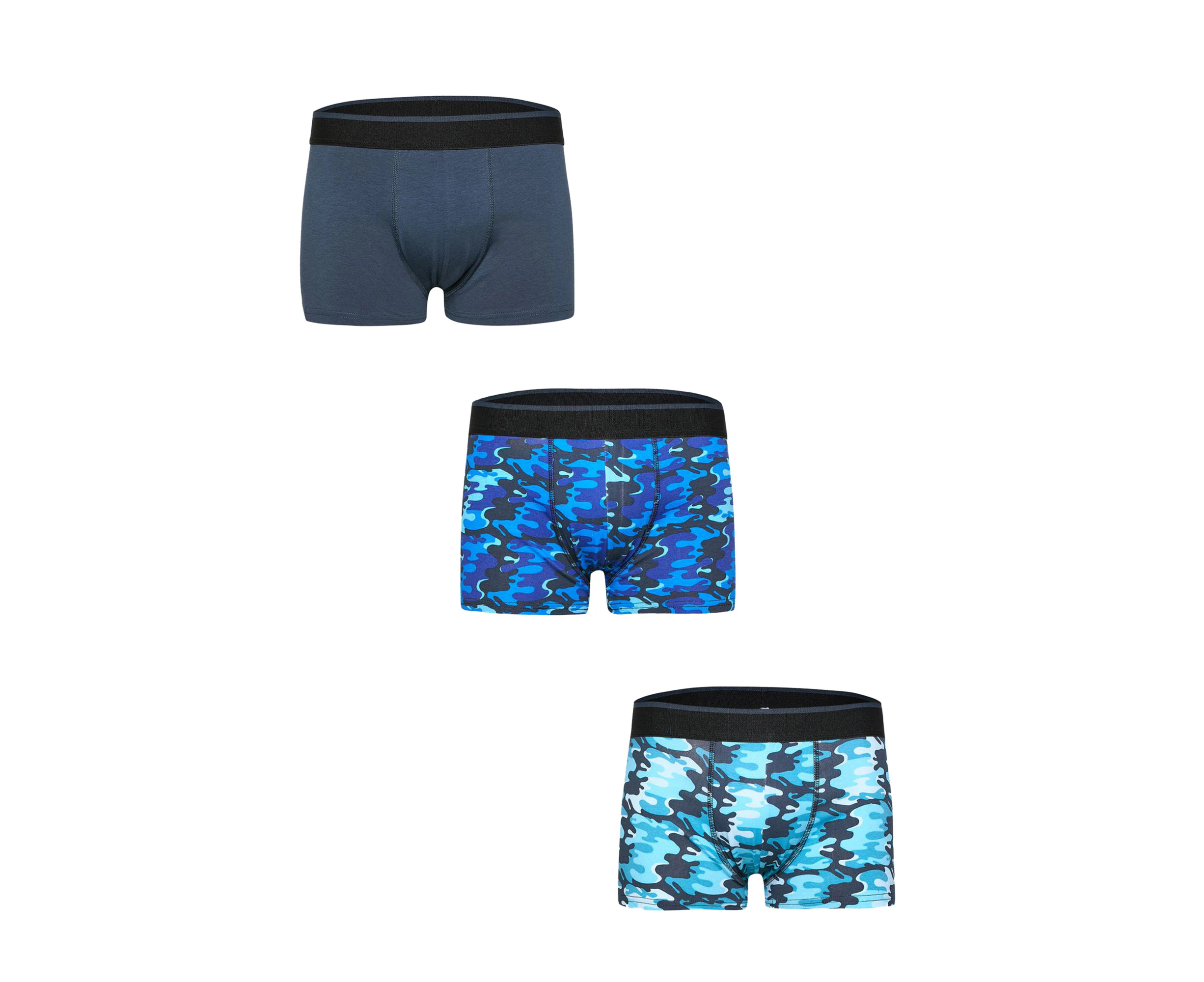 Tom Franks Mens Camo Boxer Shorts (Pack Of 3) (Blue Camo) - UT654