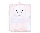 The Peanutshell Unicorn Hooded Towel & Wash Mitt Set - Pink 2