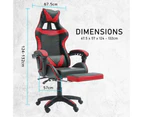 La Bella Gaming Office Chair Epic Ergonomic Executive Computer Racing Footrest - Red