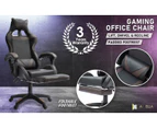 La Bella Gaming Office Chair Epic Ergonomic Executive Computer Racing Footrest - Black