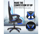 La Bella Gaming Office Chair Epic Ergonomic Executive Computer Racing Footrest - Blue