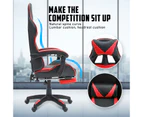 La Bella Gaming Office Chair Epic Ergonomic Executive Computer Racing Footrest - Red