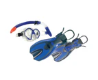Land & Sea Sports 8-12y Porpoise Complete Youth Snorkel BLU Fin/Flipper/Glasses