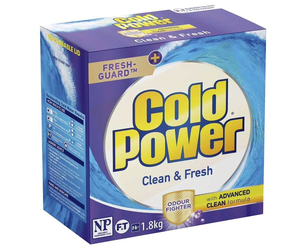 Cold Power Clean & Fresh Laundry Detergent With Odour Fighter 1.8kg