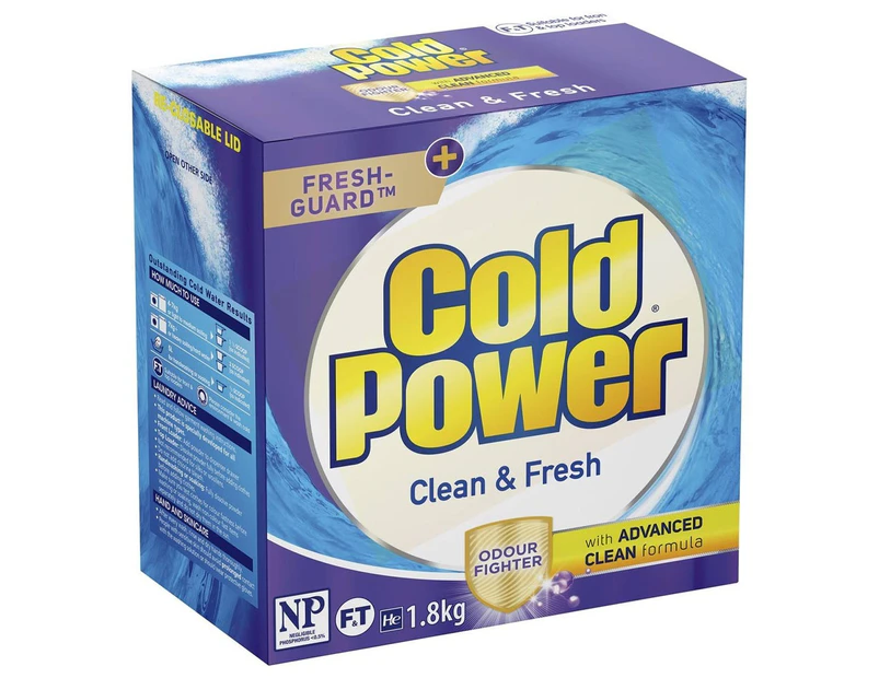 Cold Power Clean & Fresh Laundry Detergent With Odour Fighter 1.8kg
