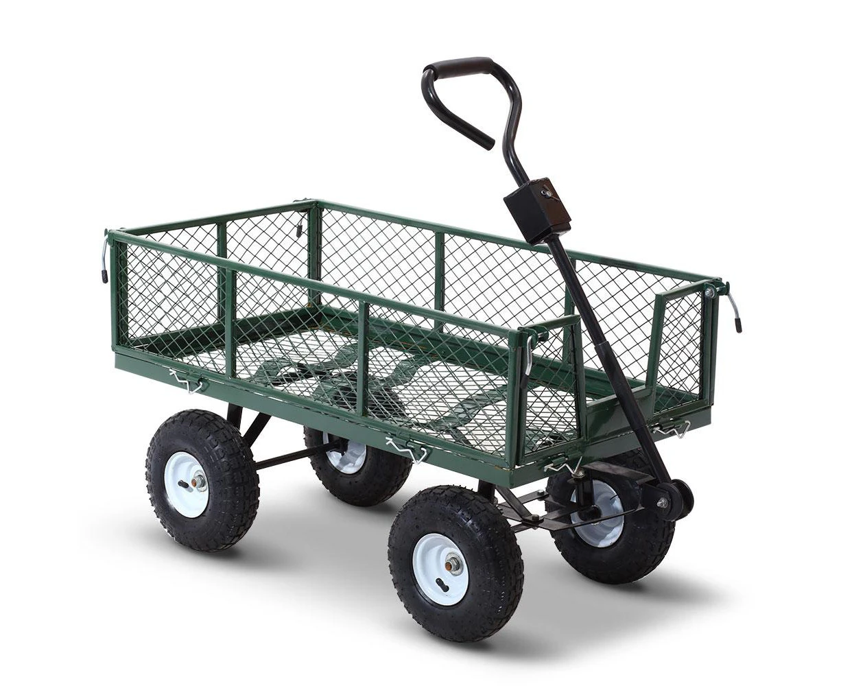 Mesh Garden Steel Cart - Green