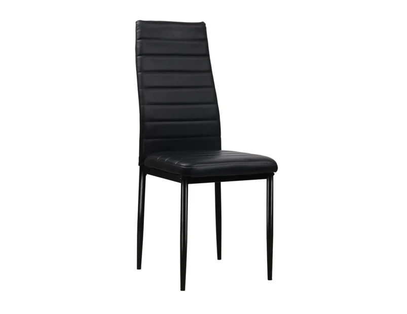 Artiss Set of 4 Dining Chairs PVC Leather - Black