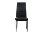 Artiss Set of 4 Dining Chairs PVC Leather - Black