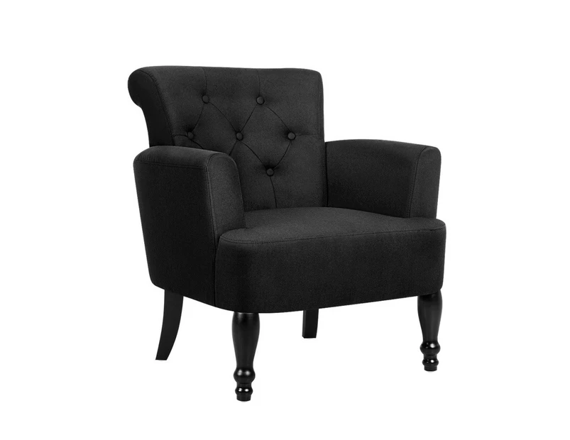 Artiss French Lorraine Winged Accent Chair - 3 Colours - Black