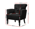 Artiss French Lorraine Winged Accent Chair - 3 Colours - Black