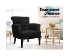 Artiss French Lorraine Winged Accent Chair - 3 Colours - Black