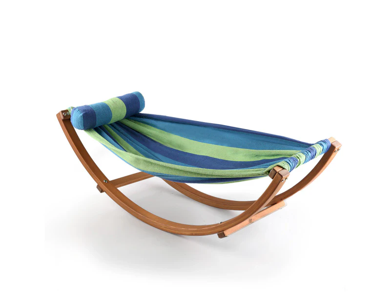 Keezi Kids Timber Hammock Bed Swing - Blue