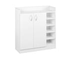 Artiss 2 Doors Shoe Cabinet Storage Cupboard - White 1