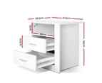 Artiss Bedside Tables Drawers Storage Cabinet Drawers Side Table White