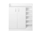 Artiss 2 Doors Shoe Cabinet Storage Cupboard - White 3