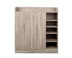 Artiss 2 Doors Shoe Cabinet Storage Cupboard - Wood 3
