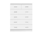 Artiss Tallboy Dresser Table 6 Chest of Drawers Cabinet Bedroom Storage White