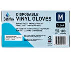 2 x 100pk Saniflex Medium Size Disposable Vinyl Gloves