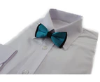 Boys Teal Two Tone Layer Bow Tie Polyester