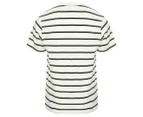 Champion Men's Script Stripe Short Sleeve Tee / T-Shirt / Tshirt - White/Green