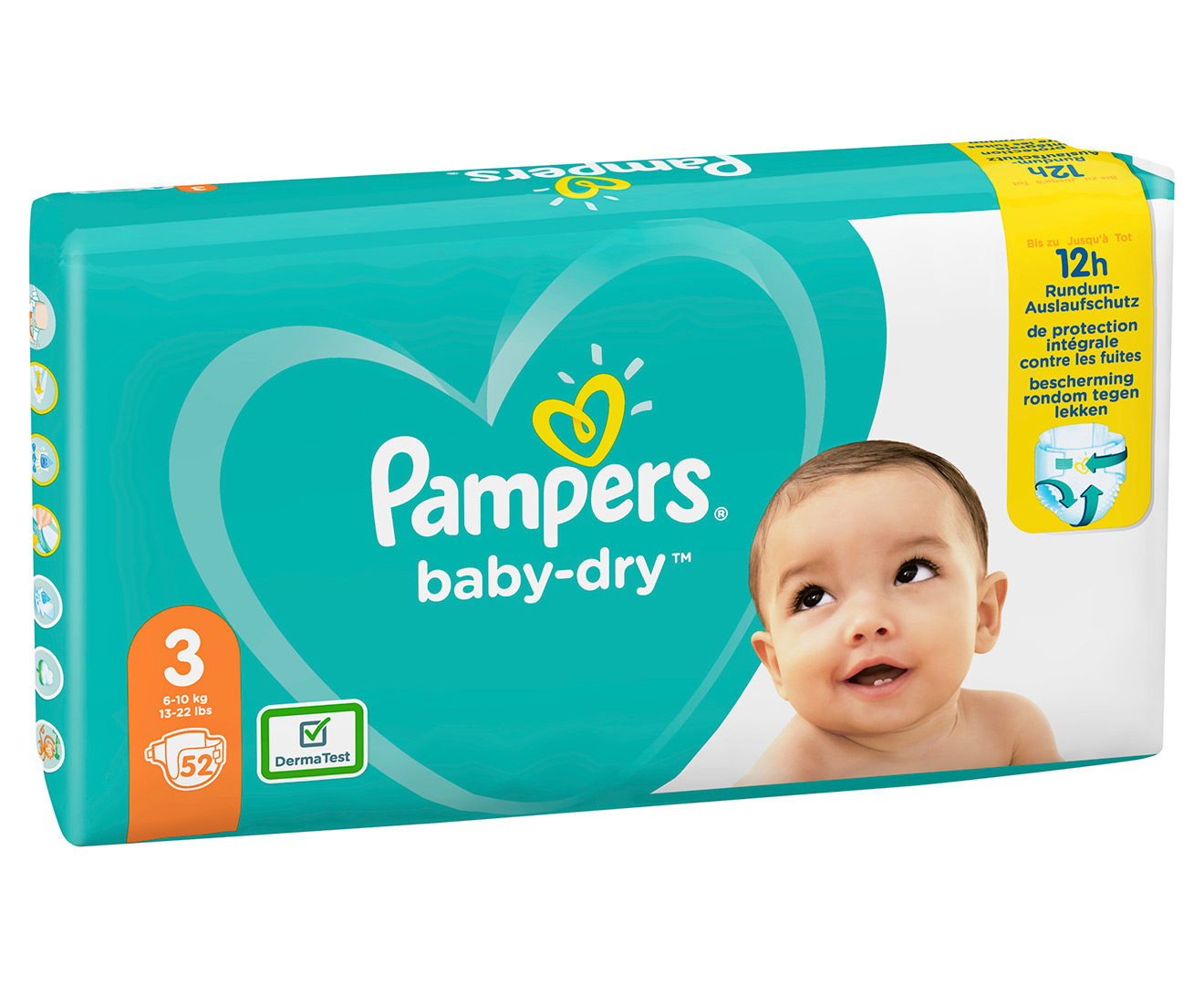 Pampers Baby Nappies Size 4 (9-14 kg/20-31 Lb), Baby-Dry, 174