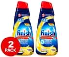 2 x Finish Max In 1 Shine & Protect Concentrated Dishwashing Gel Lemon Sparkle 650mL 1