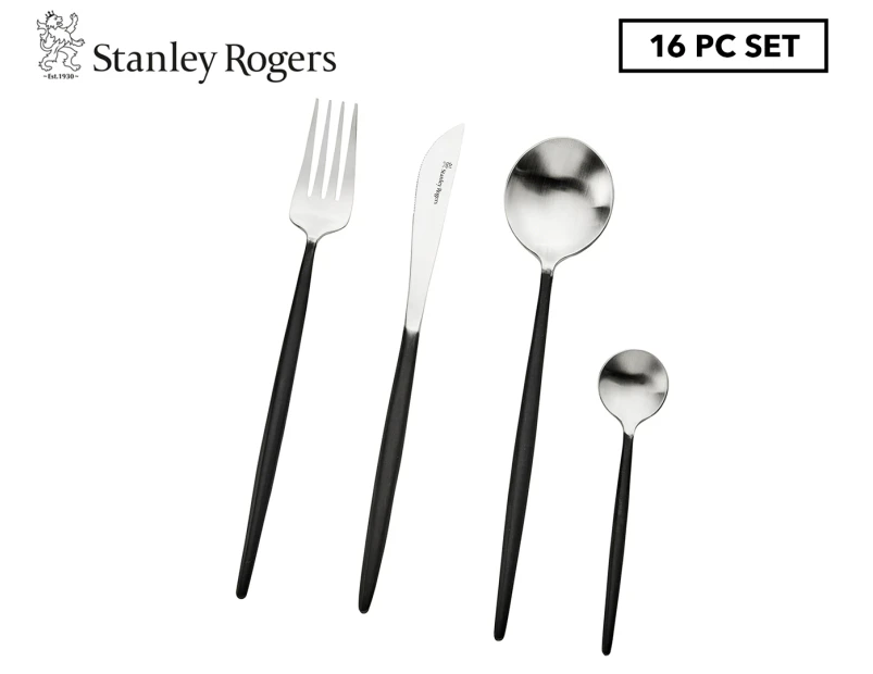 Stanley Rogers 16-Piece Piper Black Cutlery Set