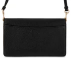 Coach Anna Foldover Leather Crossbody Clutch Bag - Black