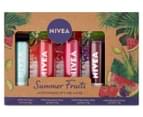 Nivea 4-Piece Summer Fruits Moisturising Lip Care 1