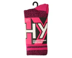 Hard Yakka Women's Bamboo Work Socks 3-Pack - Pink Marle