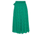 Fate + Becker Women's Ophelia Midi Skirt - Green Dot