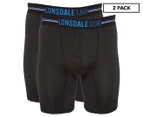 Lonsdale Men's Performance Long Leg Trunks 2-Pack - Black