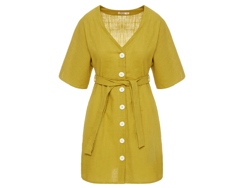SASS Women's Ellika Button Front Dress - Olive