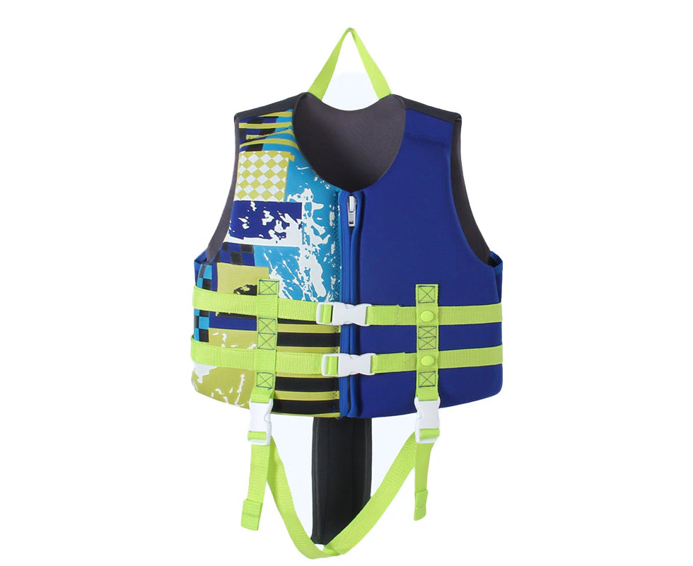 Winmax Kids Swim Vest Life Jacket Flotation Aid with Adjustable Safety Strap Age 1-12 Years-Printed Blue