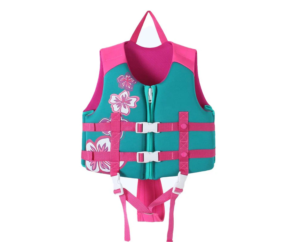 Winmax Kids Swim Vest Life Jacket Flotation Aid with Adjustable Safety Strap Age 1-12 Years-Printed Pink