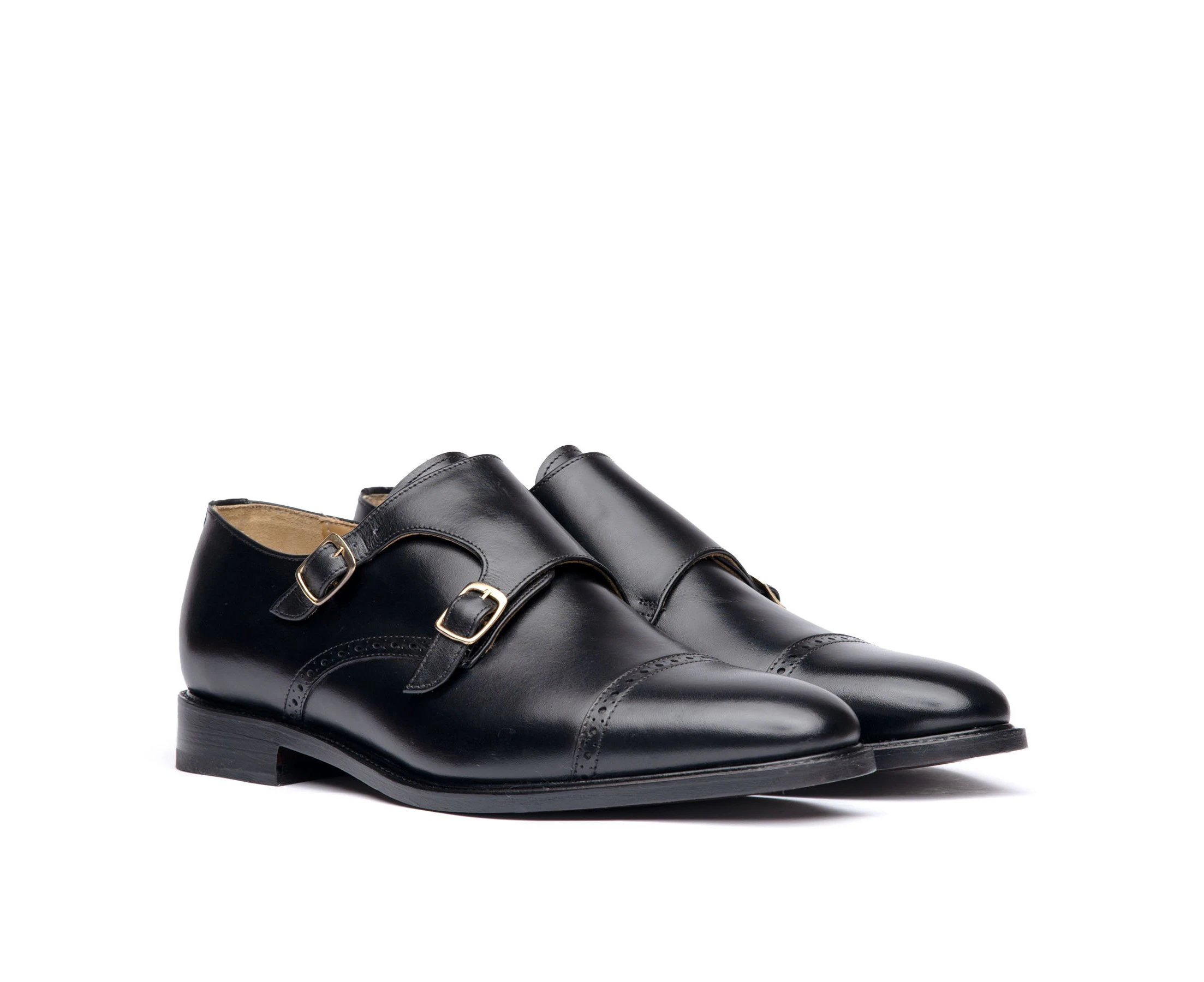 Sparrods & Co Oslo Mens Monk Strap Shoes - Black