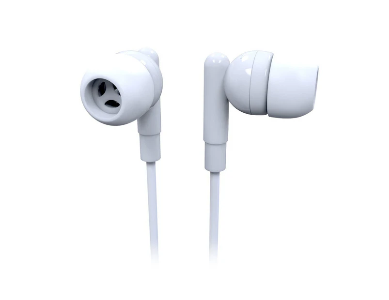 Laser Earbud Headphone with Mic in White