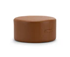 Halle Medium 70cm Round Ottoman in Whiskey Tan Vegan Leather