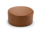 Halle Medium 70cm Round Ottoman in Whiskey Tan Vegan Leather