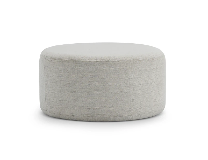 Halle Medium 70cm Round Ottoman in Dove White Designer Fabric