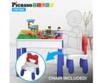 PicassoTiles PBT580 Kids Activity Center Table & Chair Set Study Desk Sandbox Water Tight Container Storage All-in-1 STEM Toy Kit Playset with 581pc 2