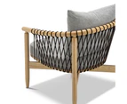 Tait Solid Ashwood Oak Woven Rope Lounge Armchair