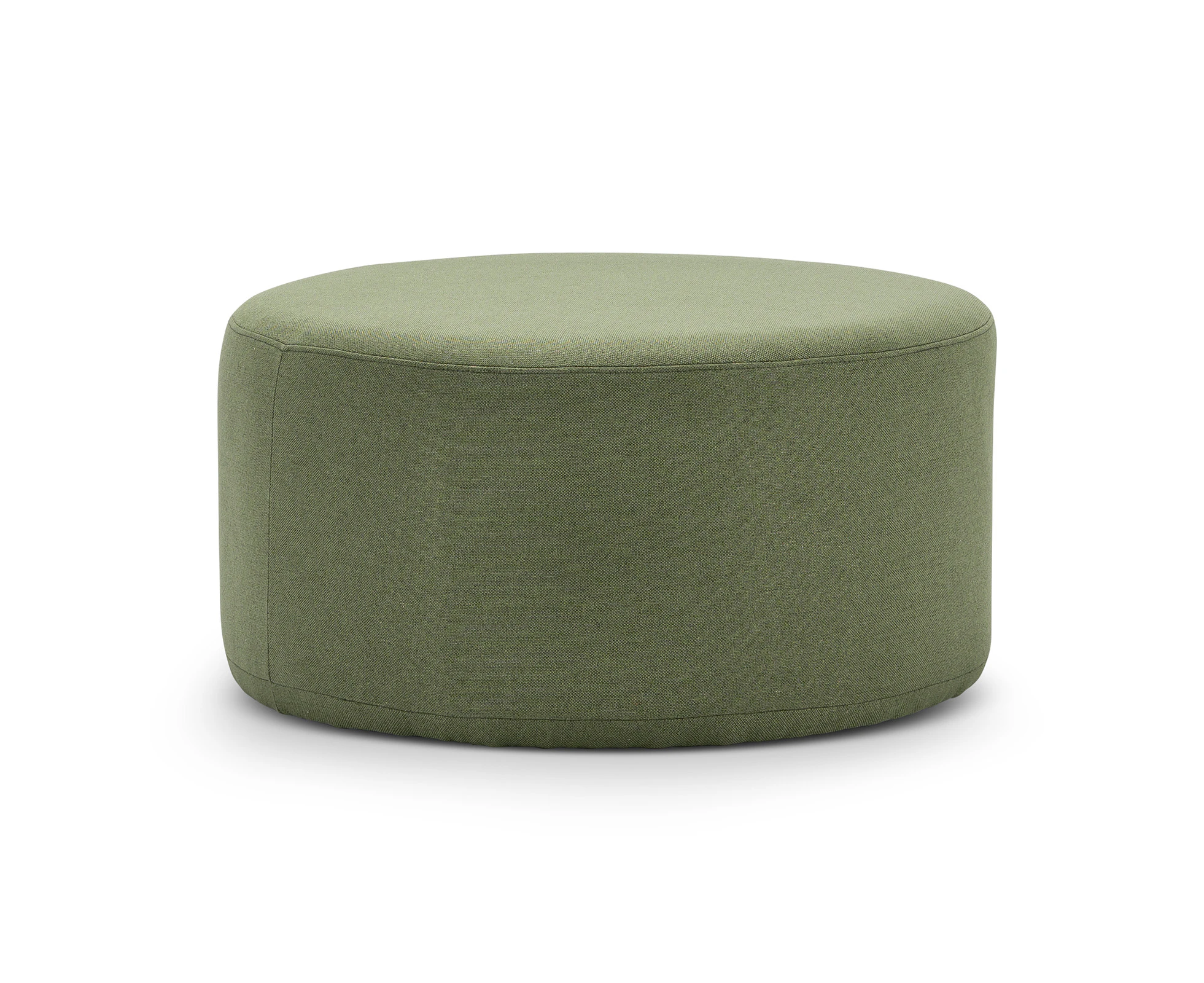 Halle Medium 70cm Round Ottoman in Moss Green Designer Fabric