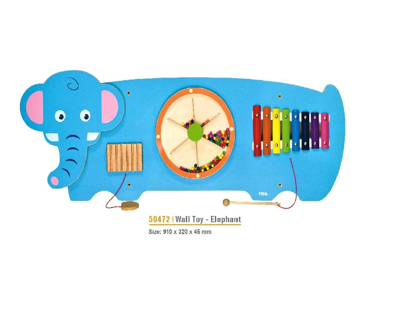 Viga Educational Wooden Elephant Wall Game, Motor skills, Activities Toy