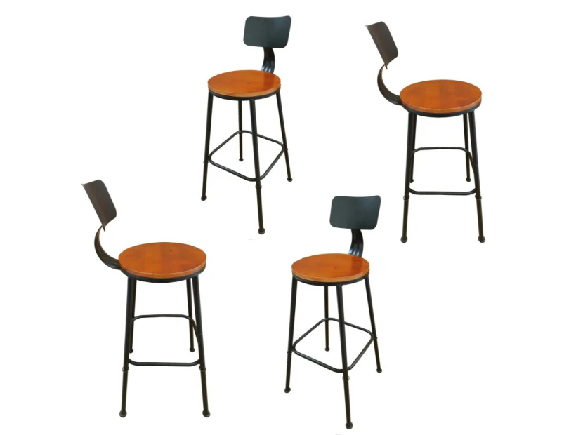 Osca Set of 4 Brown Timber Seater Bar stool