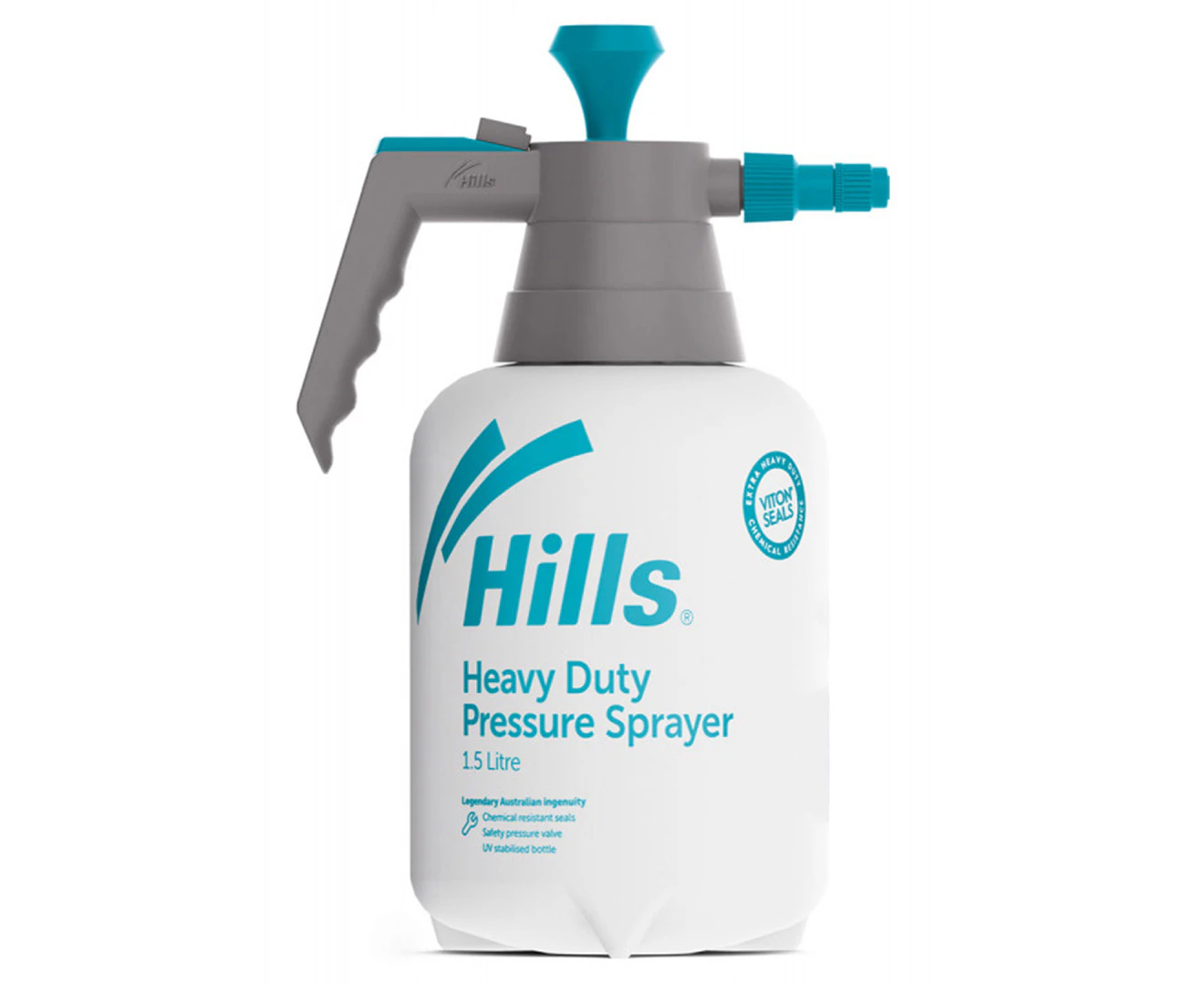 Hills Heavy Duty Weed/Chemical Pump Pressure Spray Bottle 1.5L Viton Seals