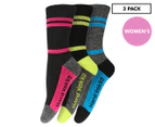 Hard Yakka Women's Size 3-8 Cotton Crew Work Socks 3-Pack - Multi