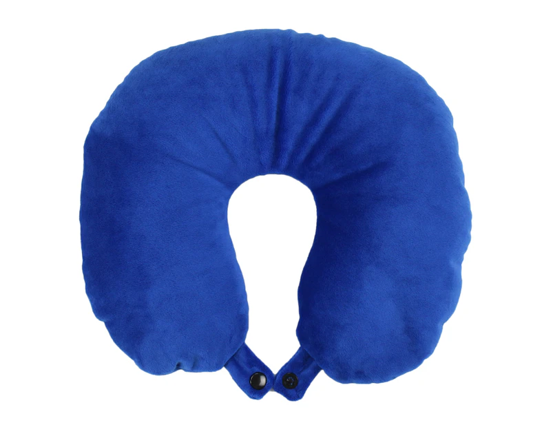 Micro-beads Large U-Shape Neck Pillow, Travel Pillow, Velour Cover - Navy Blue