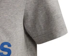 Adidas Boys' Essentials Tee / T-Shirt / Tshirt - Medium Grey Heather/Bold Blue