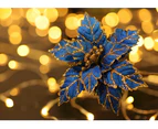 3pcs Mix Color Christmas Artificial Poinsettia Pick With Clip